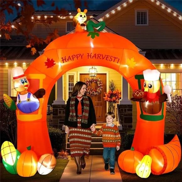 11FT Inflatable Turkey Archway Thanksgiving Decorations Outdoor with Built-in - Picture 8 of 8